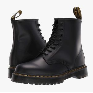 Dr. Martens 1460 Bex Smooth Leather Lace Up Boots Black Combat Women's 10 Mens 9